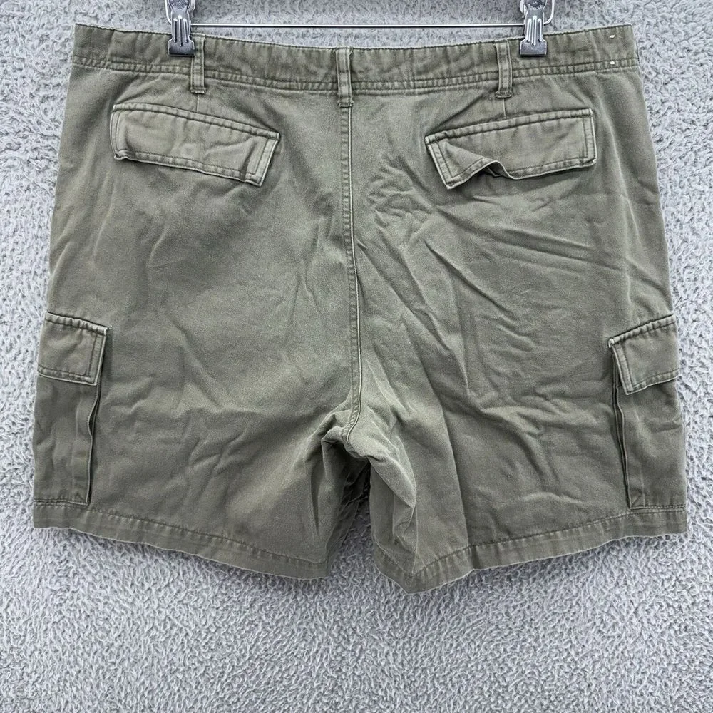 Eddie Bauer Mens 40 Green Canvas Cargo Hiking Shorts High Rise 7
